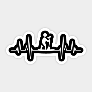 Paddleboarder Heartbeat Design for Paddleboarders and SUP lovers Sticker